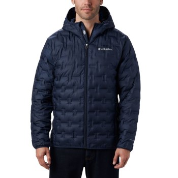 Columbia Delta Ridge Down Hooded, Chamarras Azul Marino Para Hombre | 536907-ENH